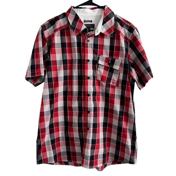 Oakley Short Sleeve Button Front Shirt Plaid‎ Men’s Size Large L - Picture 1 of 7